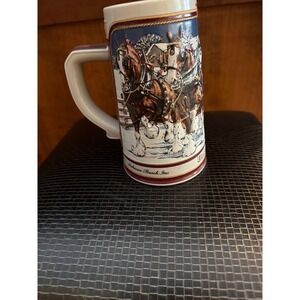 Anheuser Busch 1989 Clydesdales Christmas Eve Collector Stein Mug Limited Ed